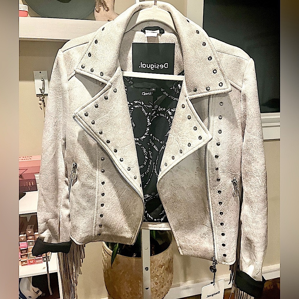 NWT Size 4 Desigual Ramones Westchester Fringe Jacket - Picture 13 of 16